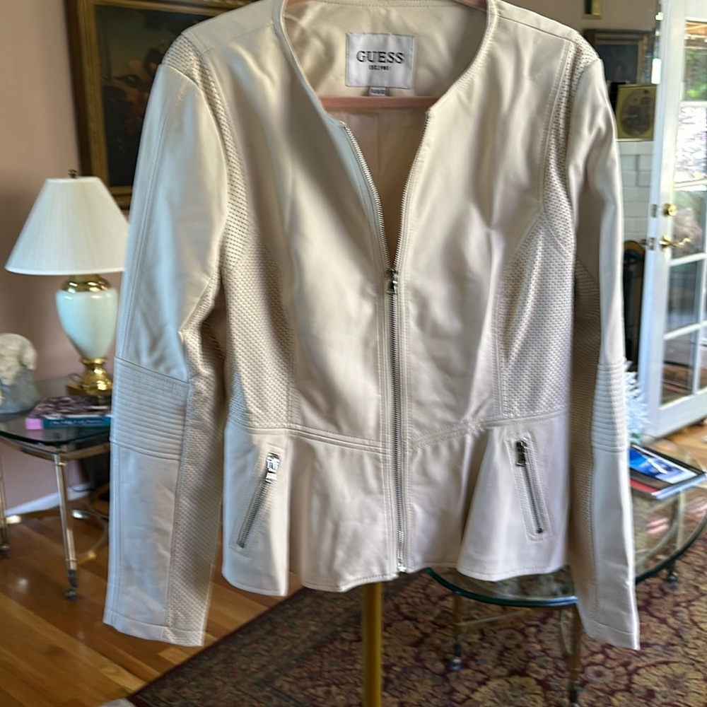 Bone faux leather Jacket